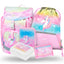 Airy Rainbow Unicorn Rucksack-Set 5tlg: Schulranzen, Federmäppchen, Turnbeutel, Geldbeutel, Brotdose