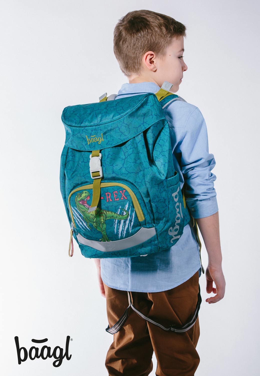 Airy T-REX Rucksack-Set 5tlg: Schulranzen, Federmäppchen, Turnbeutel, Geldbeutel, Brotdose