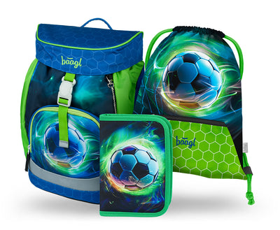 Airy Fussball Ball Rucksack-Set 3tlg: Rucksack, Federmäppchen, Turnbeutel