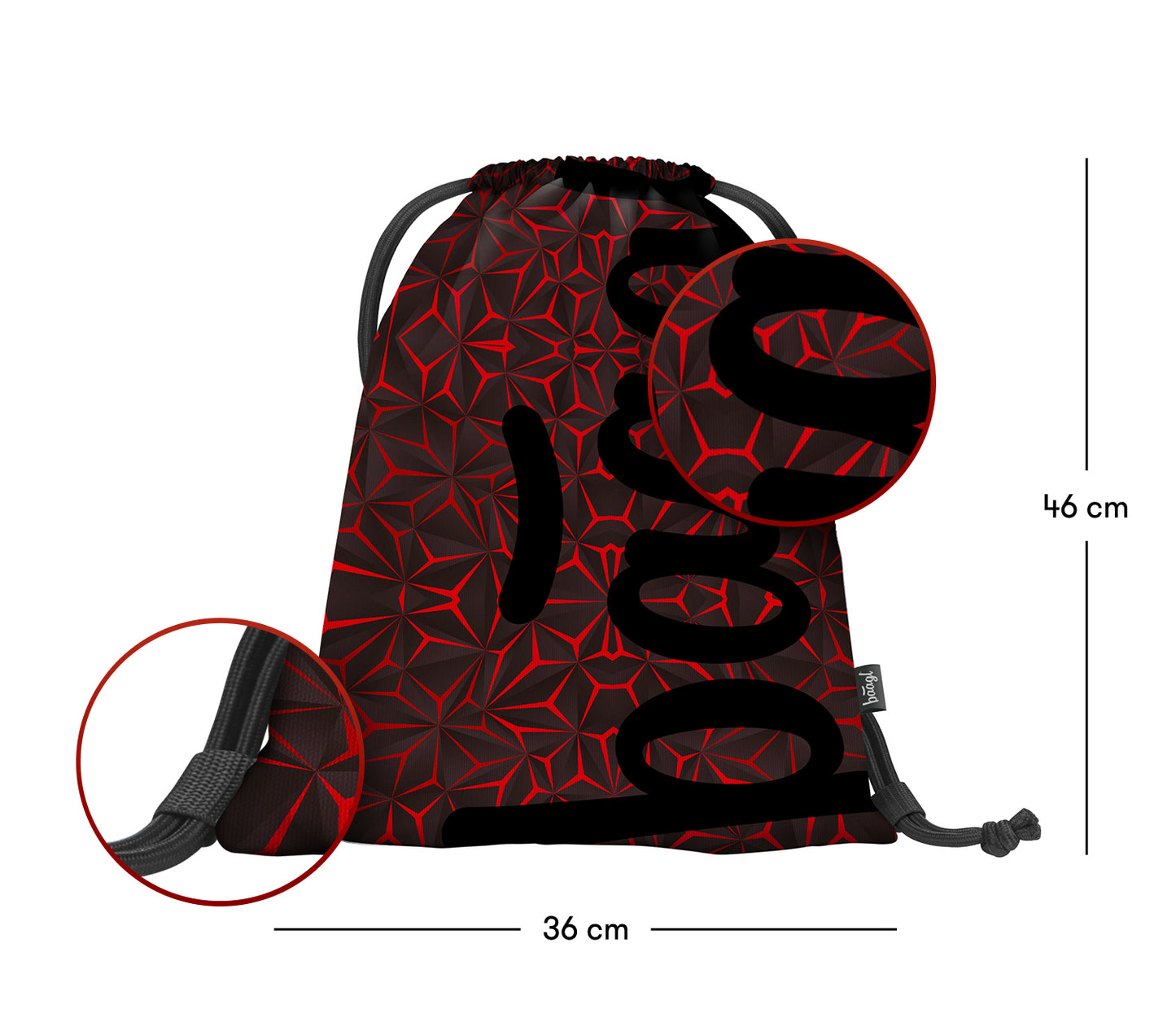 Core Red Polygon Rucksack-Set 3tlg: Rucksack, Federmäppchen, Turnbeutel