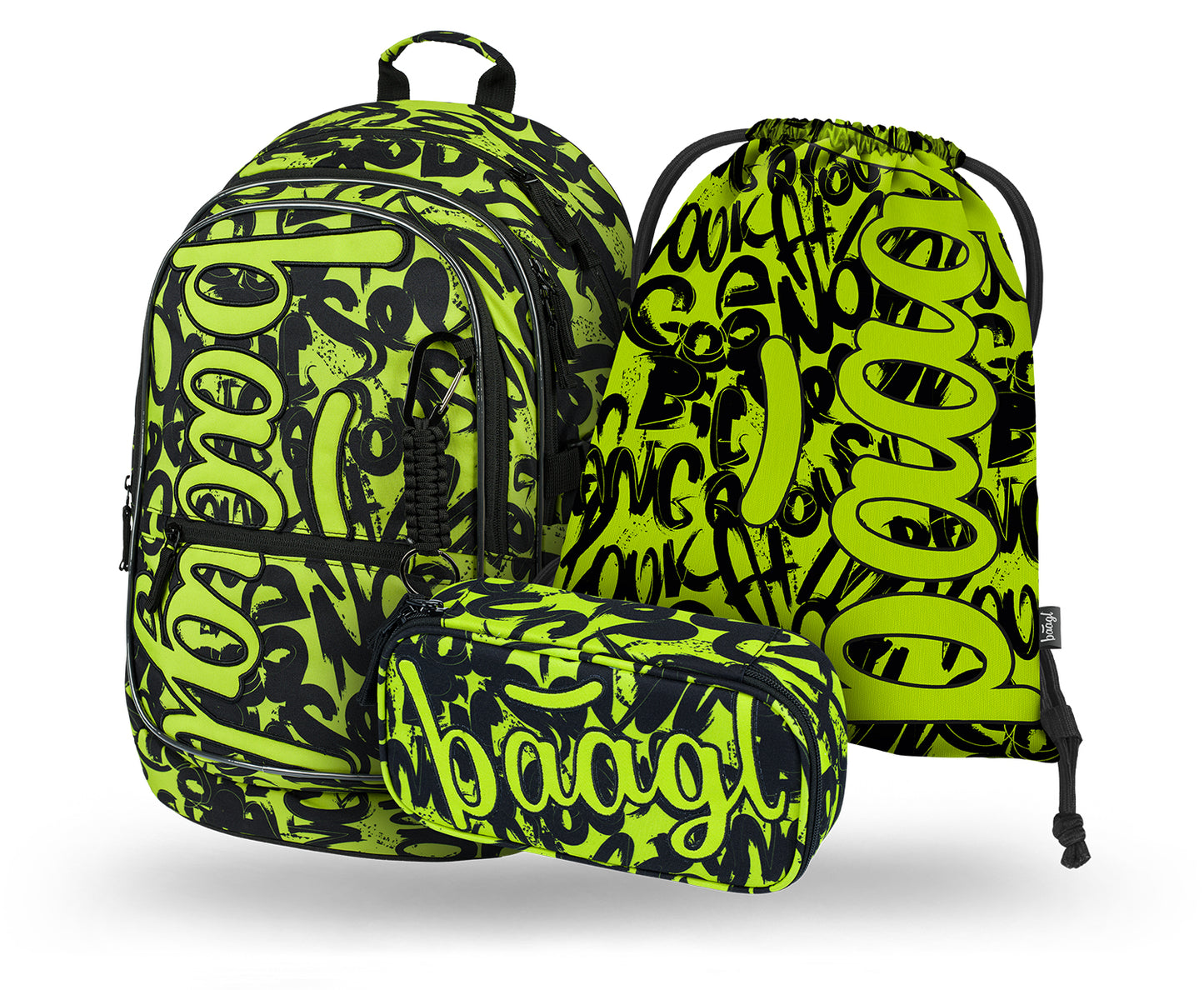 Core Lime Rucksack-Set 3tlg: Rucksack, Federmäppchen, Turnbeutel