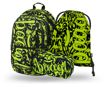 Core Lime Rucksack-Set 3tlg: Rucksack, Federmäppchen, Turnbeutel