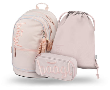 Core Creamy Rucksack-Set 3tlg: Rucksack, Federmäppchen, Turnbeutel