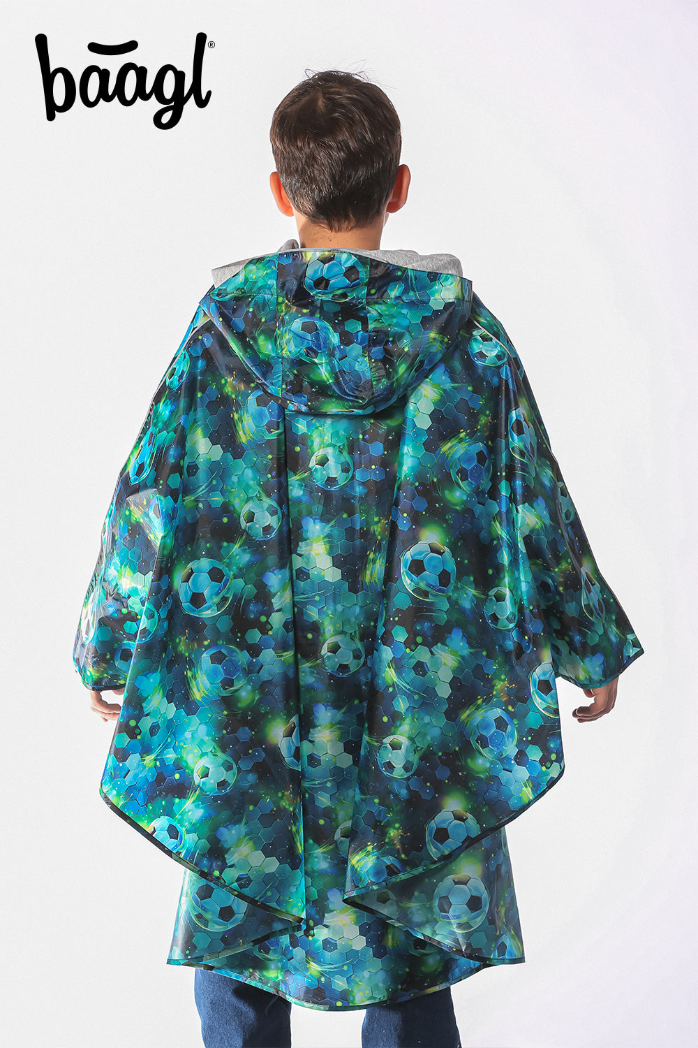 Outdoor-Regenponcho Fußball Gr. M (130 -150 cm)