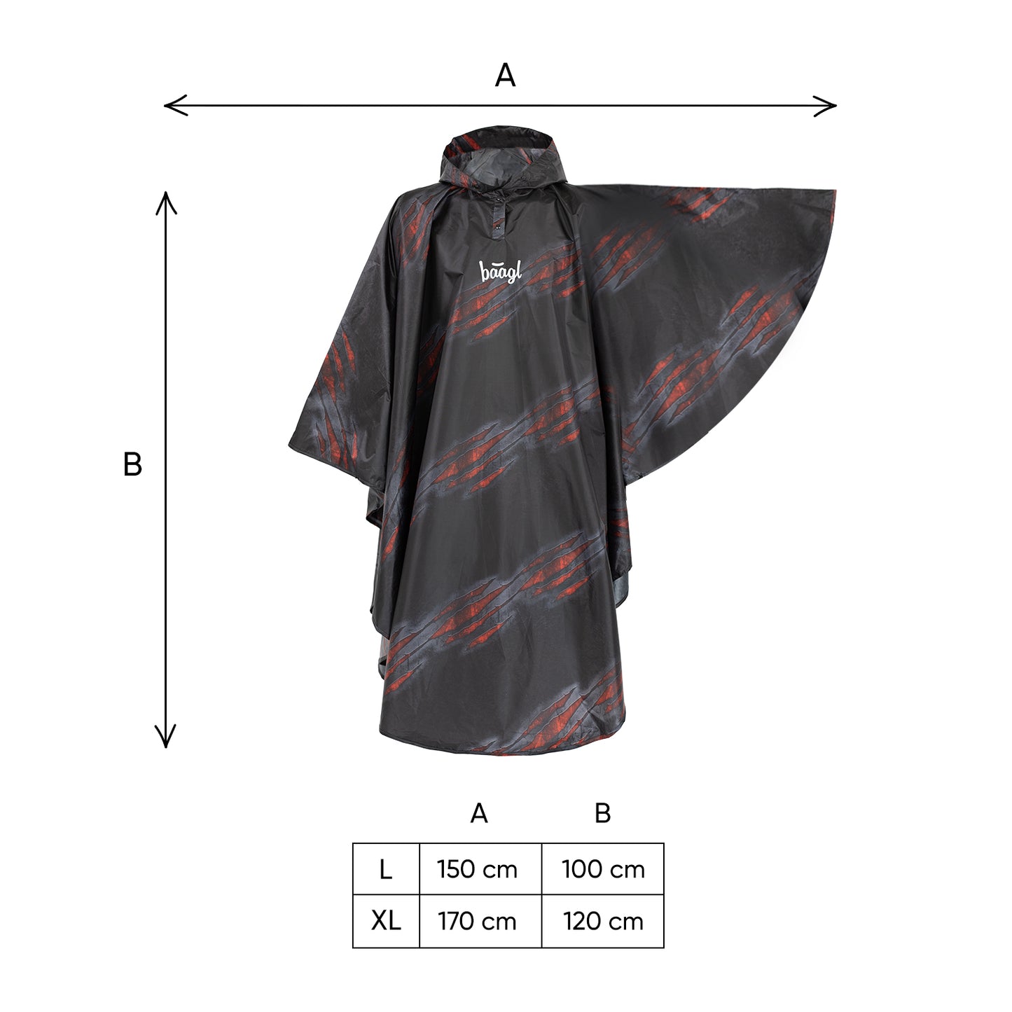 Outdoor-Regenponcho Lava Gr. XL (170 -190 cm)