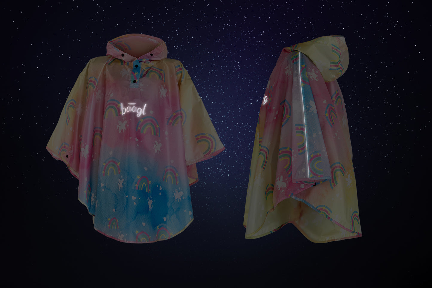 Outdoor-Regenponcho Einhorn Gr. XS (90 -110 cm)