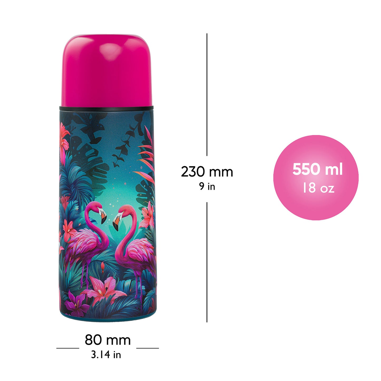 Thermosflasche Flamingos, 550 ml