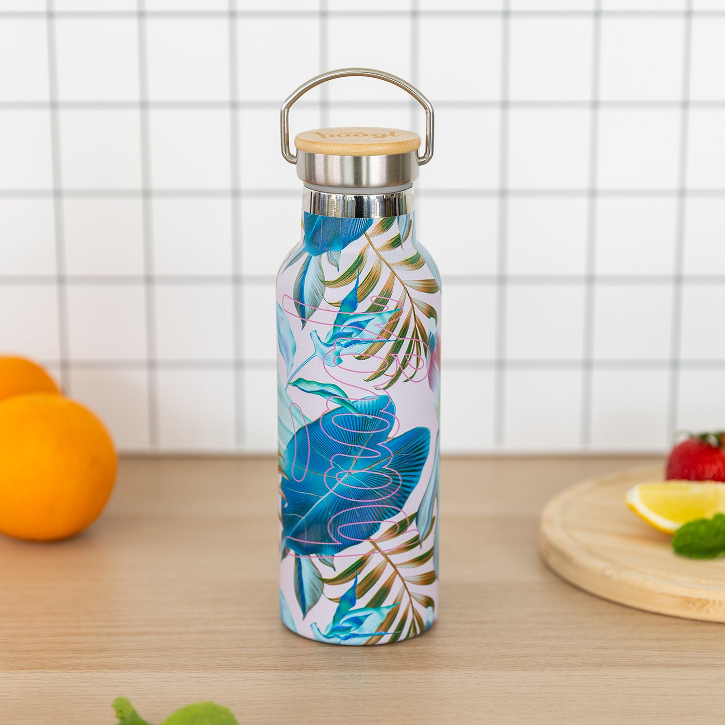 Thermoflasche mit Bambusdeckel Leafs, 500 ml