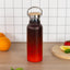 Thermoflasche mit Bambusdeckel Gradient rot-schwarz, 500 ml