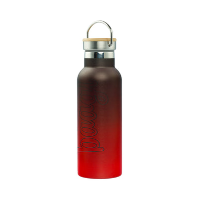 Thermoflasche mit Bambusdeckel Gradient rot-schwarz, 500 ml