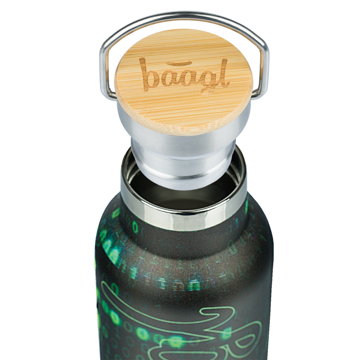 Thermoflasche mit Bambusdeckel Numbers, 500 ml