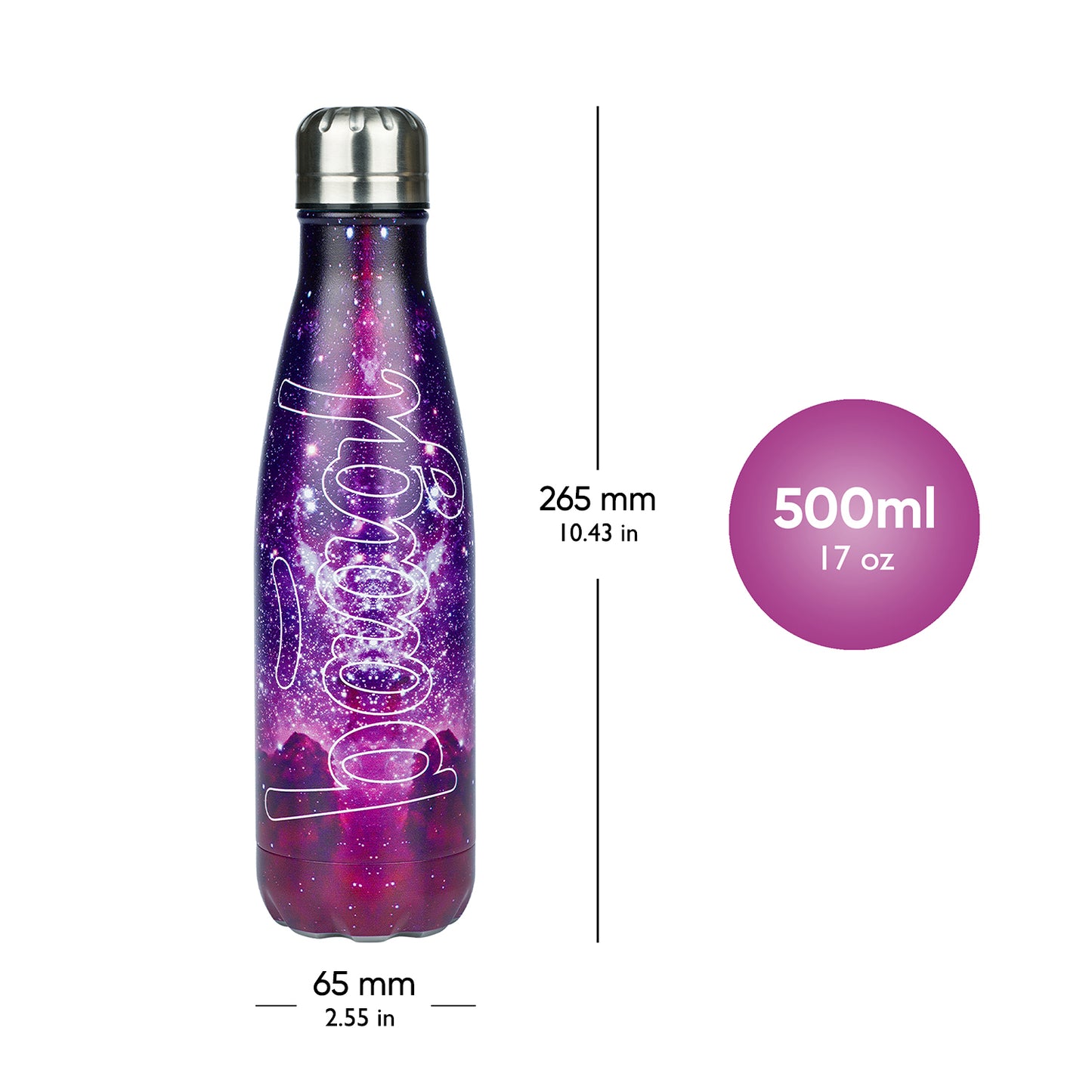 Thermoflasche mit Metalldeckel Galaxy, 500 ml