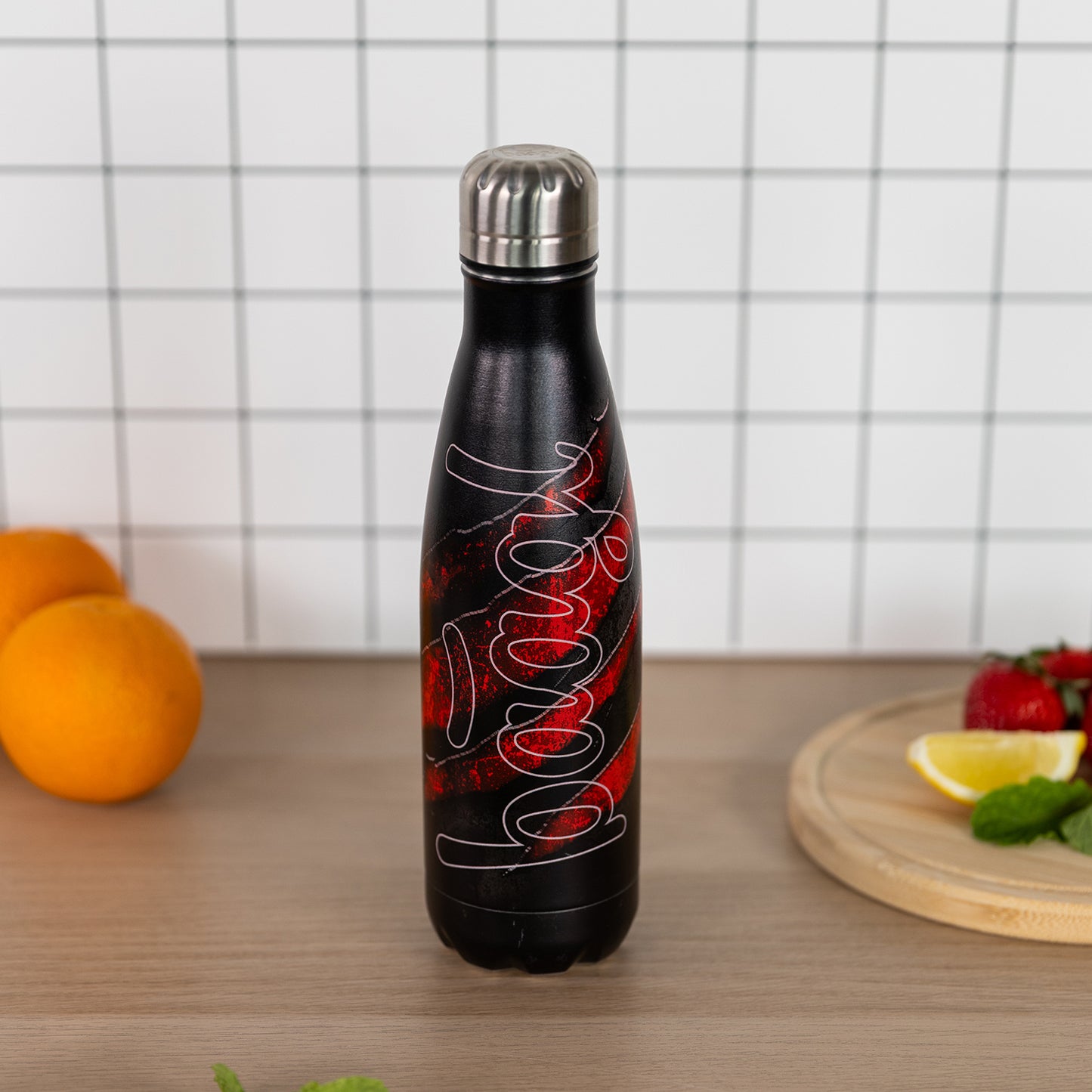 Thermoflasche mit Metalldeckel Lava, 500 ml