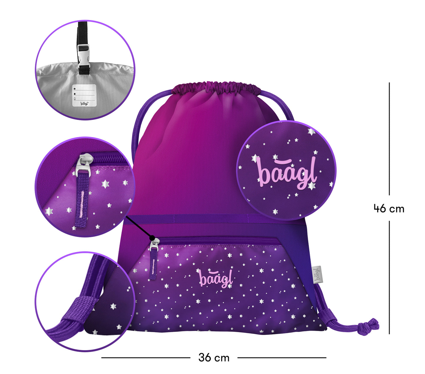 AIRY Pferde-Herz Rucksack-Set 3tlg: Rucksack, Federmäppchen, Turnbeutel