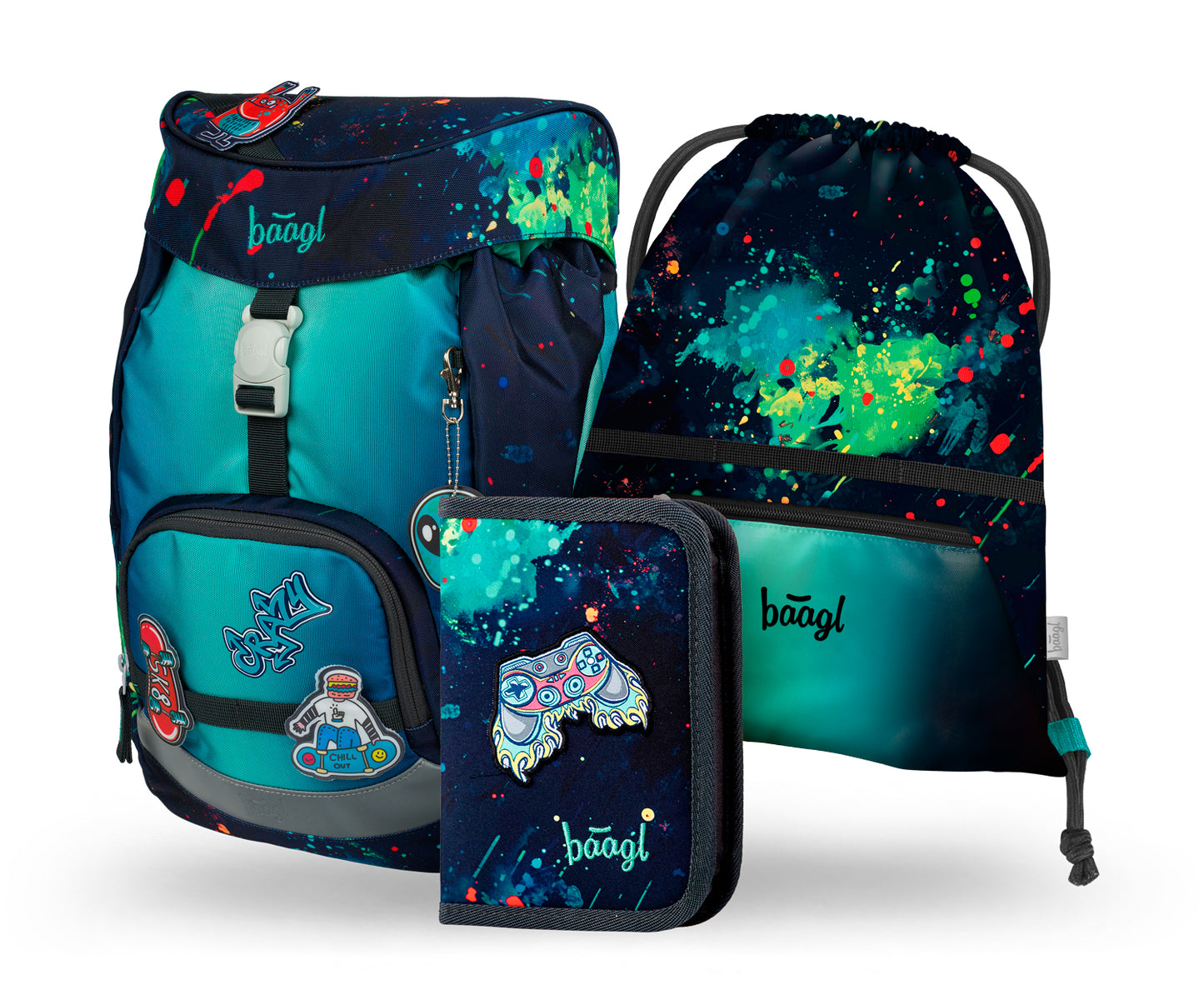 AIRY Chill Rucksack-Set 3tlg: Rucksack, Federmäppchen, Turnbeutel