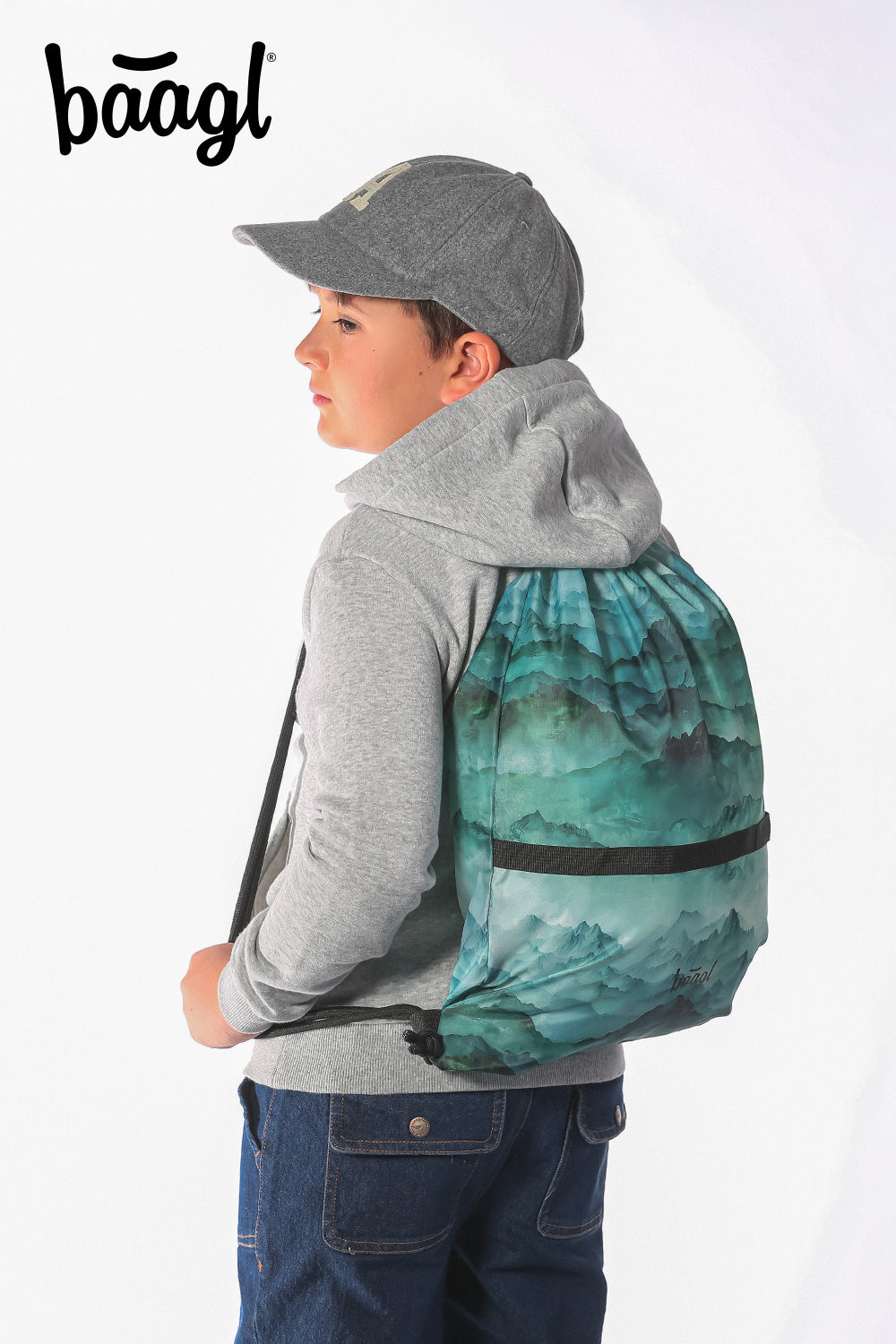 Turnbeutel mit Tasche Dino