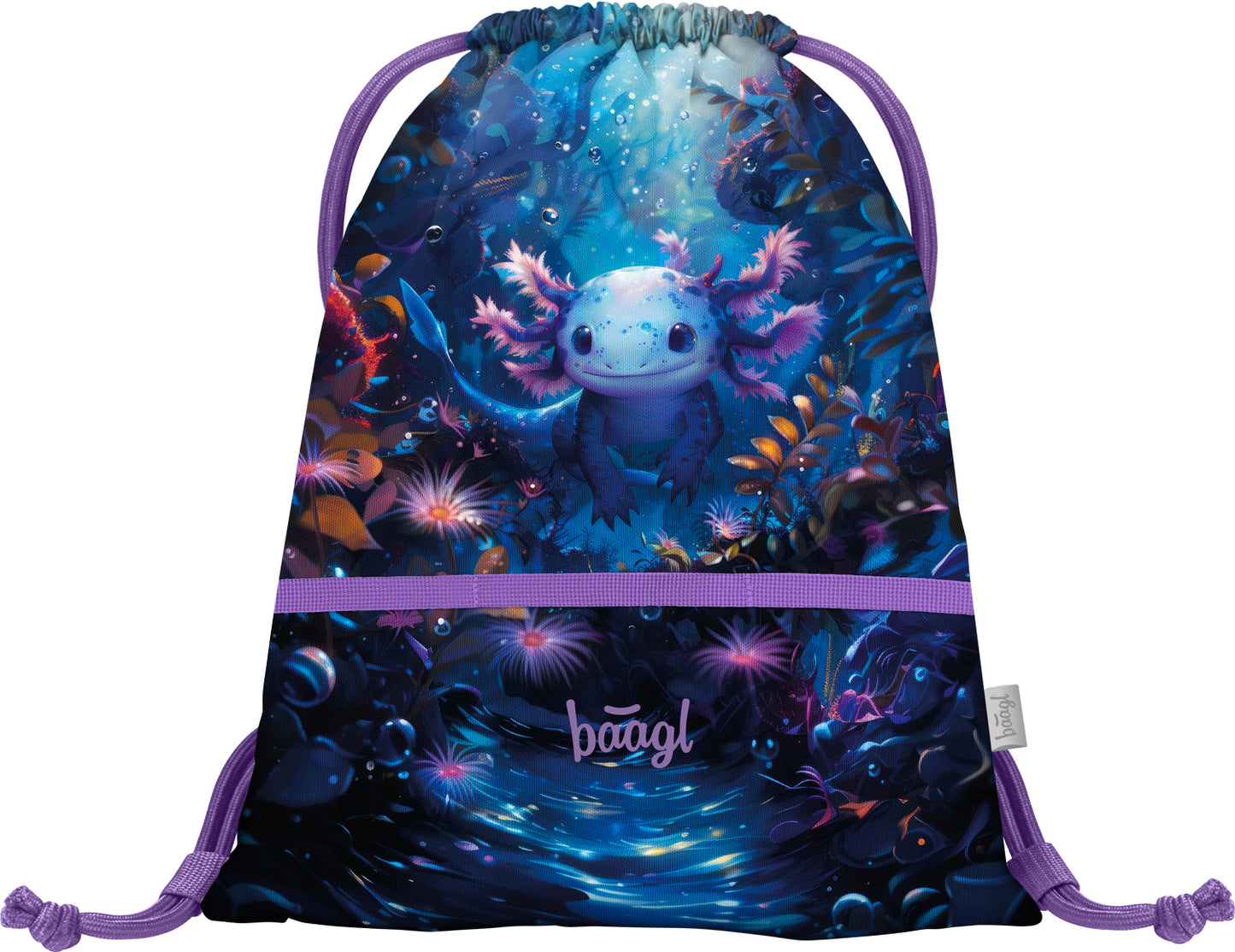 Turnbeutel mit Tasche Axolotl