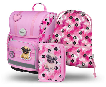 Ergo Pfötchen Schulranzen-Set 3tlg: Schulranzen, Federmäppchen, Turnbeutel