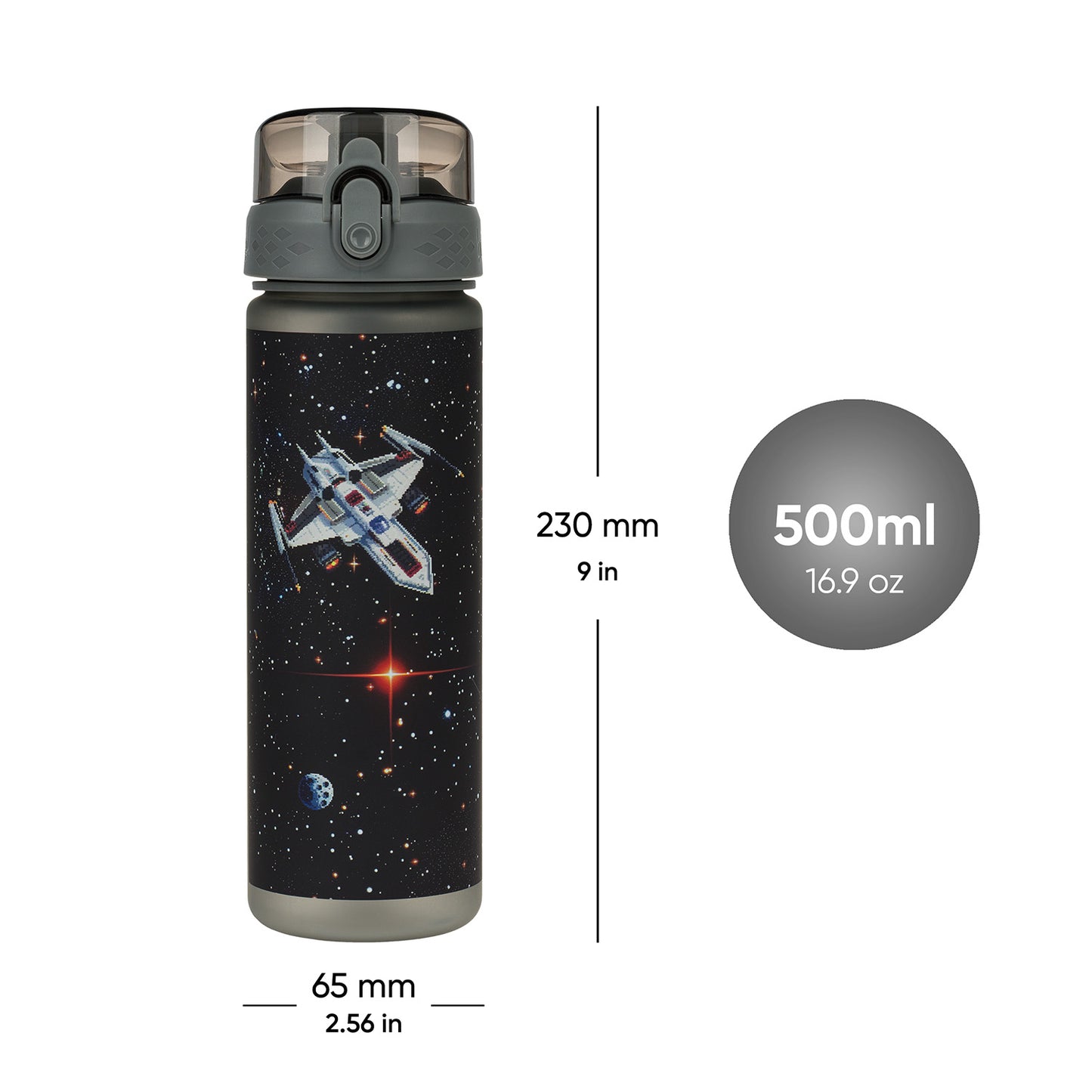 Tritan Trinkflasche Pixel Space, 500 ml