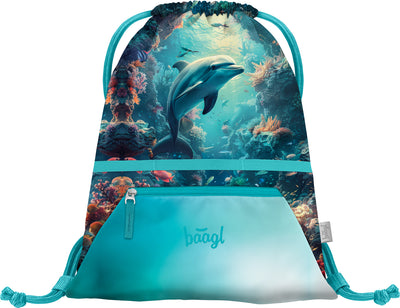 Turnbeutel mit Tasche Delphin