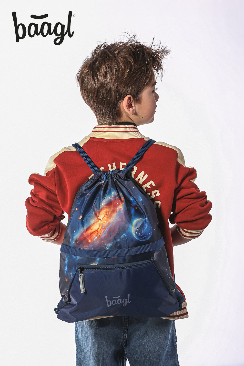AIRY Weltraum Rucksack-Set 5tlg: Rucksack, Federmäppchen, Turnbeutel, Schürze, Geldbeutel
