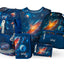 AIRY Weltraum Rucksack-Set 5tlg: Rucksack, Federmäppchen, Turnbeutel, Schürze, Geldbeutel