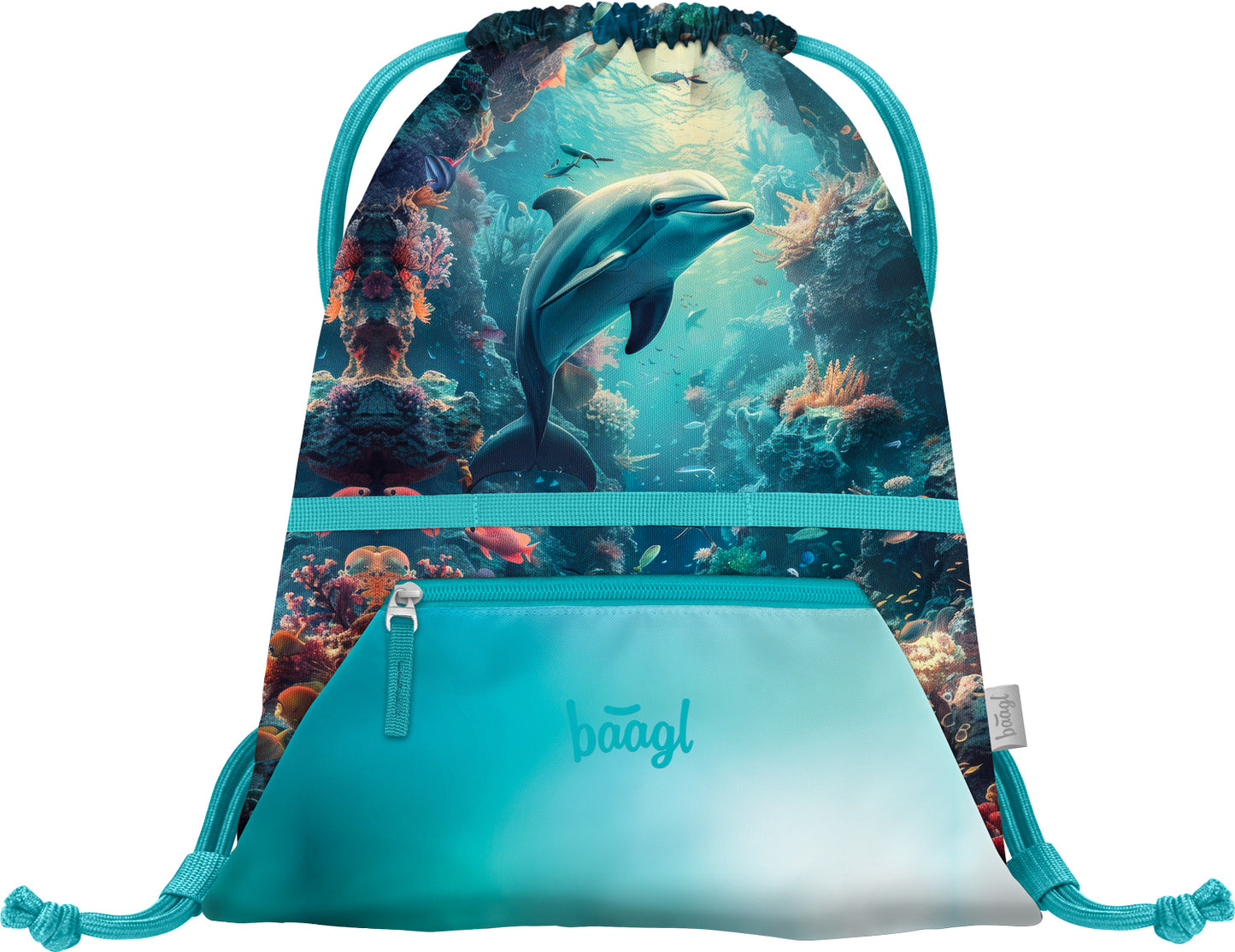 Zippy Delphin Schulranzen-Set 5tlg: Schulranzen, Federmäppchen, Turnbeutel, Schürze, Geldbeutel