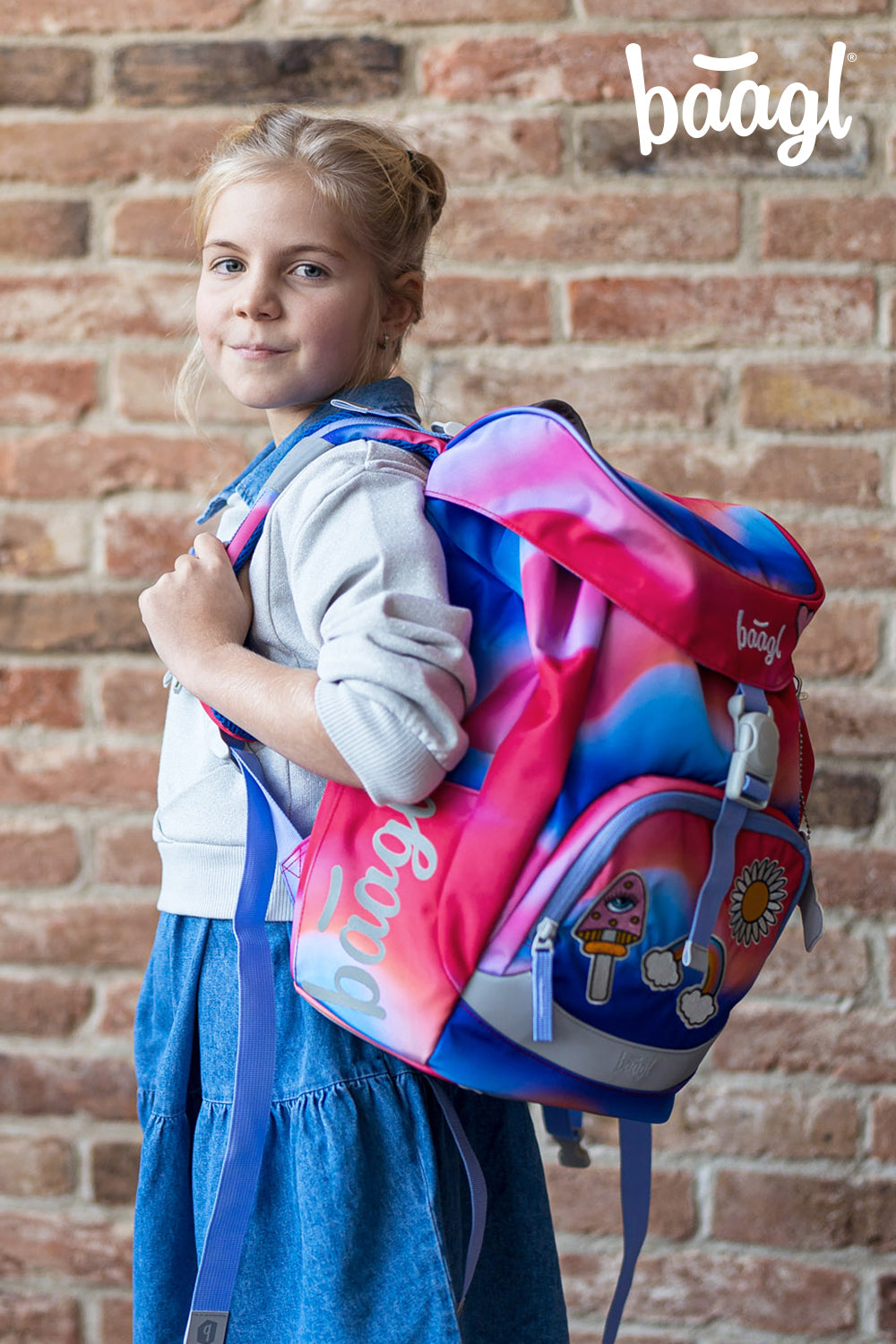 Airy Rainbow Rot Rucksack-Set 5tlg: Rucksack, Federmäppchen, Turnbeutel, Heftmappe, Brotdose