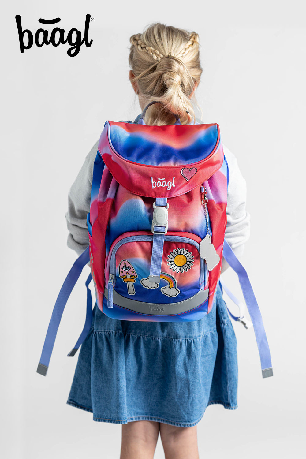 Airy Rainbow Rot Rucksack-Set 5tlg: Rucksack, Federmäppchen, Turnbeutel, Heftmappe, Brotdose