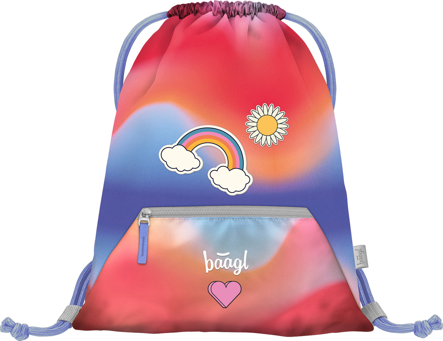 Airy Rainbow Rot Rucksack-Set 5tlg: Rucksack, Federmäppchen, Turnbeutel, Heftmappe, Brotdose