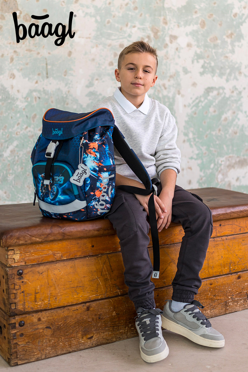 Airy Motorrad Rucksack-Set 5tlg: Rucksack, Federmäppchen, Turnbeutel, Heftmappe, Brotdose