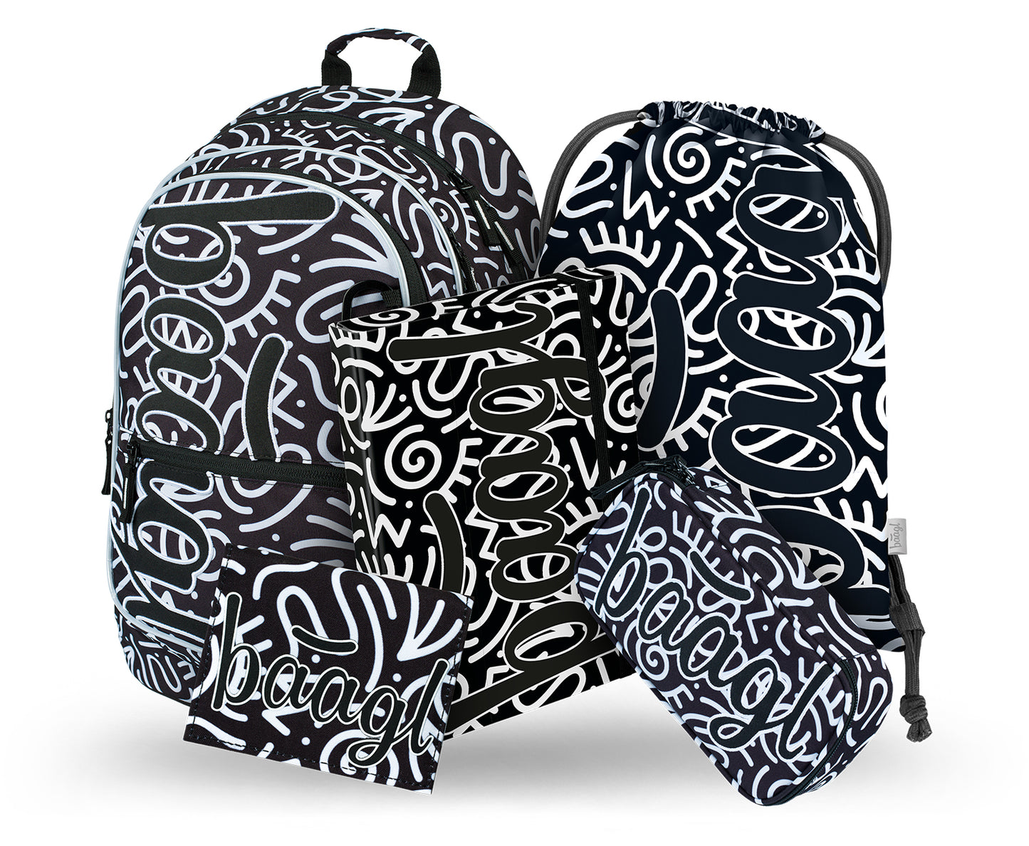 Core Element Rucksack-Set 5tlg: Rucksack, Federmäppchen, Turnbeutel, Geldbörse, Heftmappe