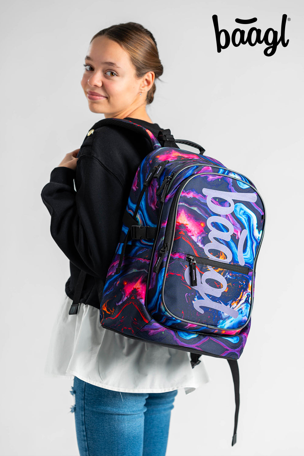 Core Marble Rucksack-Set 5tlg: Rucksack, Federmäppchen, Turnbeutel, Geldbörse, Heftmappe