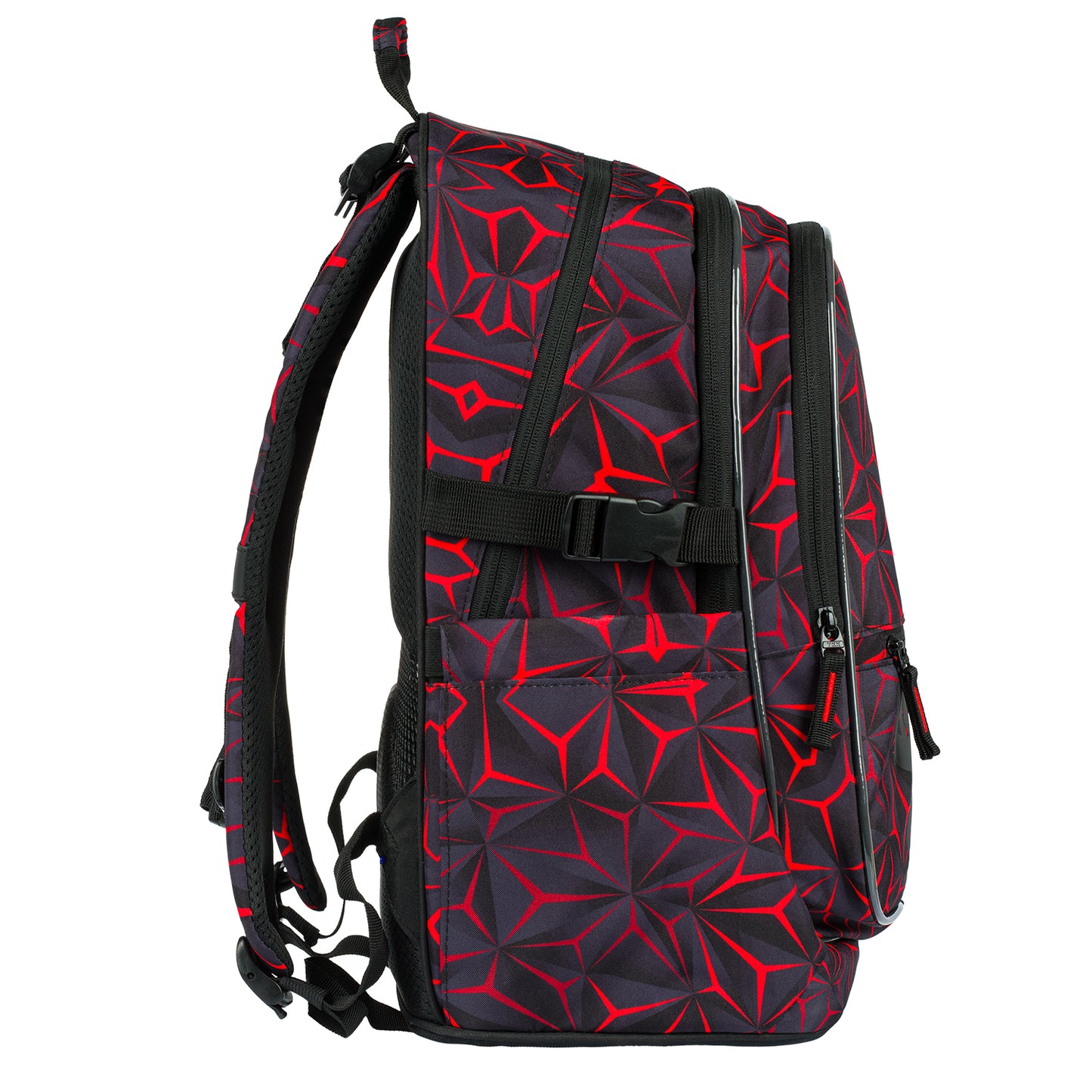 Core Red Polygon Rucksack-Set 5tlg: Rucksack, Federmäppchen, Turnbeutel, Schlampermäppchen, Heftmappe