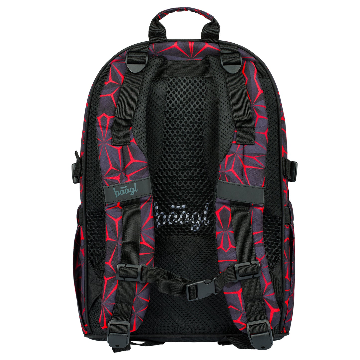 Core Red Polygon Rucksack-Set 5tlg: Rucksack, Federmäppchen, Turnbeutel, Schlampermäppchen, Heftmappe