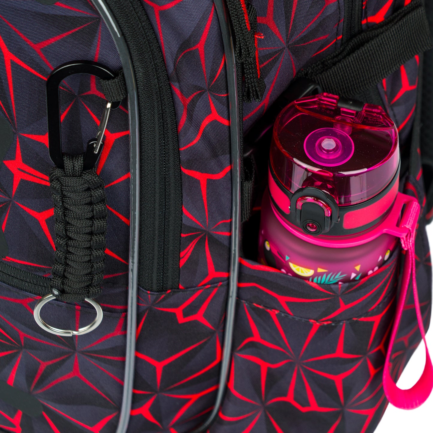 Core Red Polygon Rucksack-Set 5tlg: Rucksack, Federmäppchen, Turnbeutel, Schlampermäppchen, Heftmappe