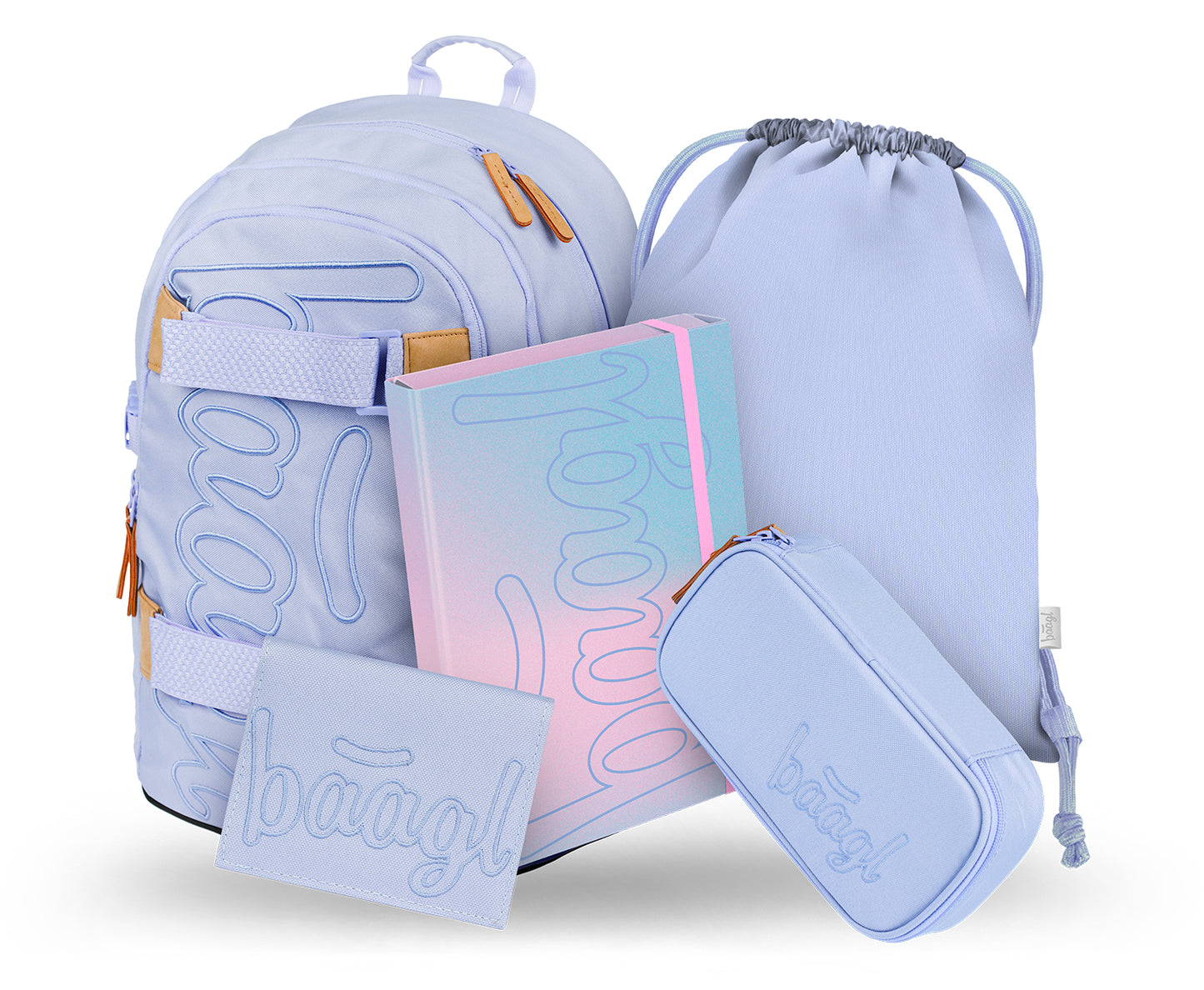 Skate Lilac Rucksack-Set 5tlg: Rucksack, Federmäppchen, Turnbeutel, Geldbörse, Heftmappe