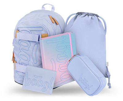 Skate Lilac Rucksack-Set 5tlg: Rucksack, Federmäppchen, Turnbeutel, Geldbörse, Heftmappe