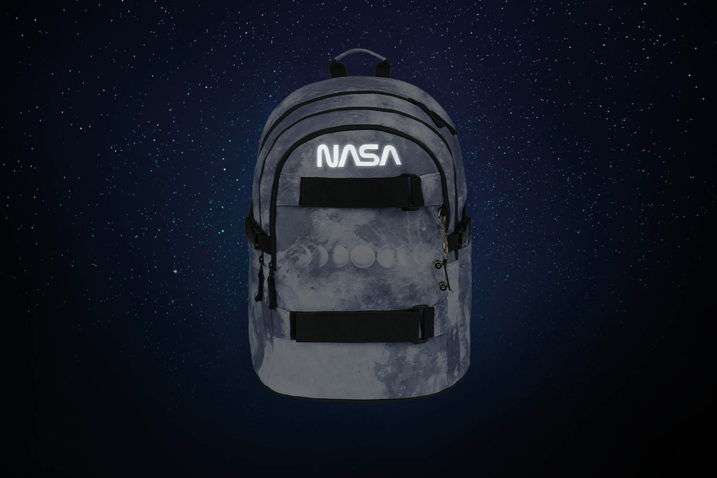Skate NASA Grey Rucksack-Set 5tlg: Rucksack, Federmäppchen, Turnbeutel, Schlampermäppchen, Heftmappe