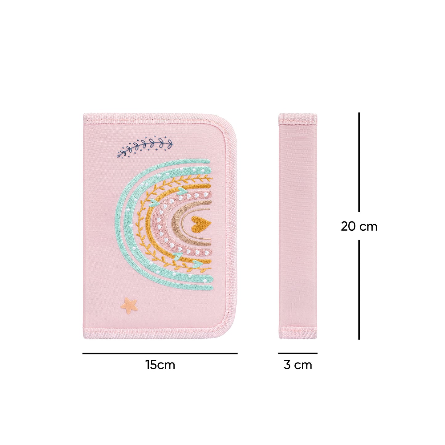 Zippy Regenbogen Rosa Schulranzen-Set 5tlg: Schulranzen, Federmäppchen, Turnbeutel, Heftmappe, Brotdose