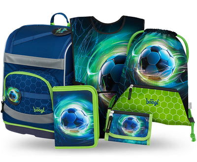 Zippy Fußball Schulranzen-Set 5tlg: Schulranzen, Federmäppchen, Turnbeutel, Schürze, Geldbeutel