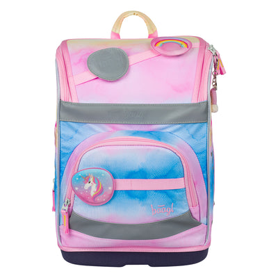 Zippy Regenbogen Einhorn Schulranzen-Set 5tlg: Schulranzen, Federmäppchen, Sportbeutel, Schürze, Geldbeutel