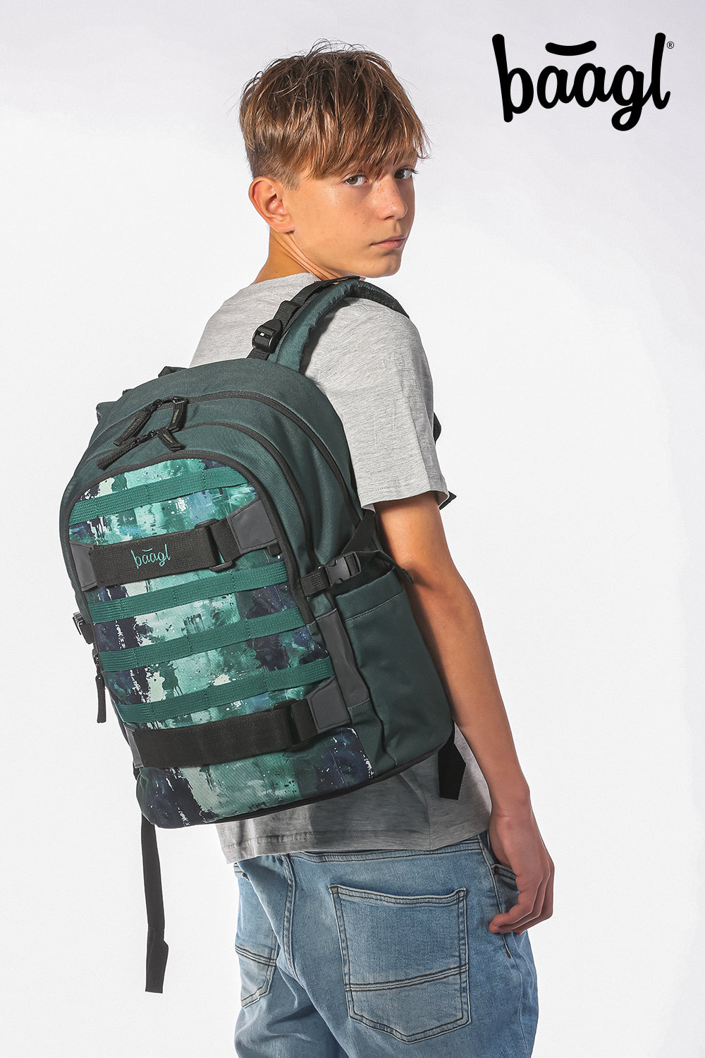 Skate Forest Rucksack-Set 3tlg: Rucksack, Federmäppchen, Sporttasche