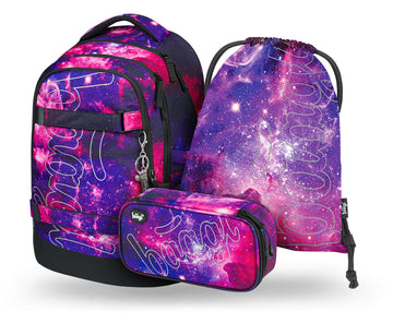 Skate max Galaxy Rucksack-Set 3tlg: Rucksack, Federmäppchen, Sportbeutel