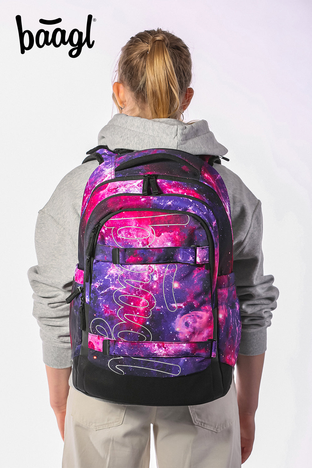 Skate max Galaxy Rucksack-Set 5tlg: Rucksack, Federmäppchen, Turnbeutel, Sporttasche, Bauchtasche