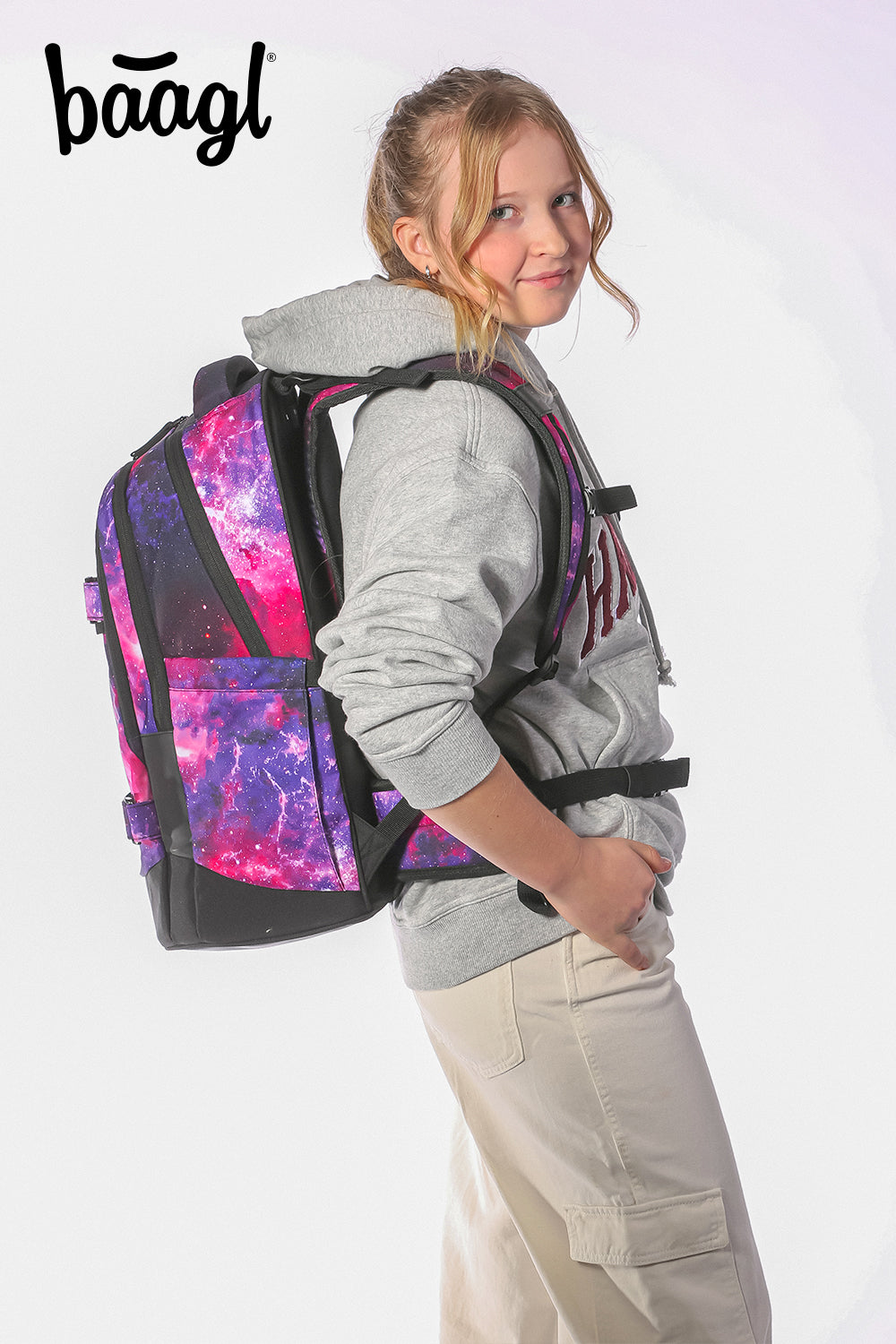Skate max Galaxy Rucksack-Set 5tlg: Rucksack, Federmäppchen, Turnbeutel, Sporttasche, Bauchtasche