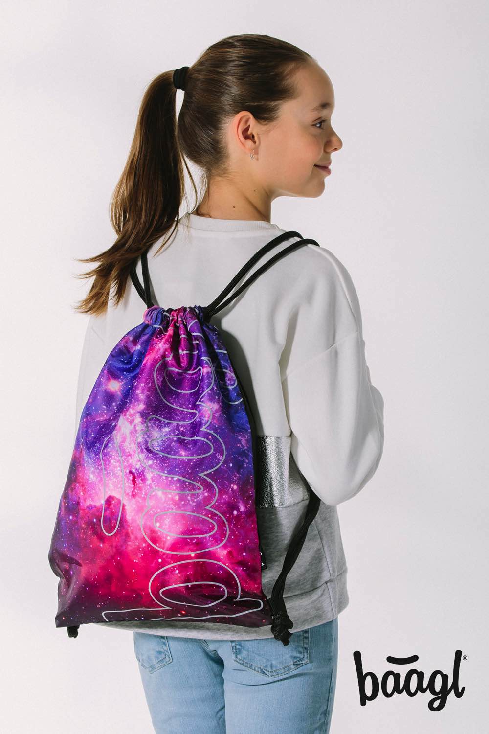 Skate max Galaxy Rucksack-Set 5tlg: Rucksack, Federmäppchen, Turnbeutel, Sporttasche, Bauchtasche