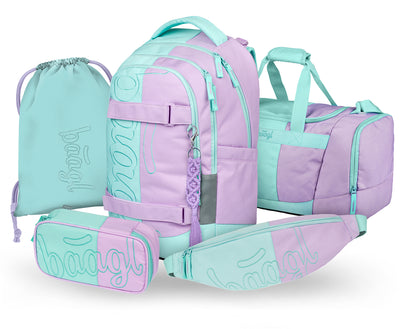 Skate max Sweet Rucksack-Set 5tlg: Rucksack, Federmäppchen, Turnbeutel, Sporttasche, Bauchtasche