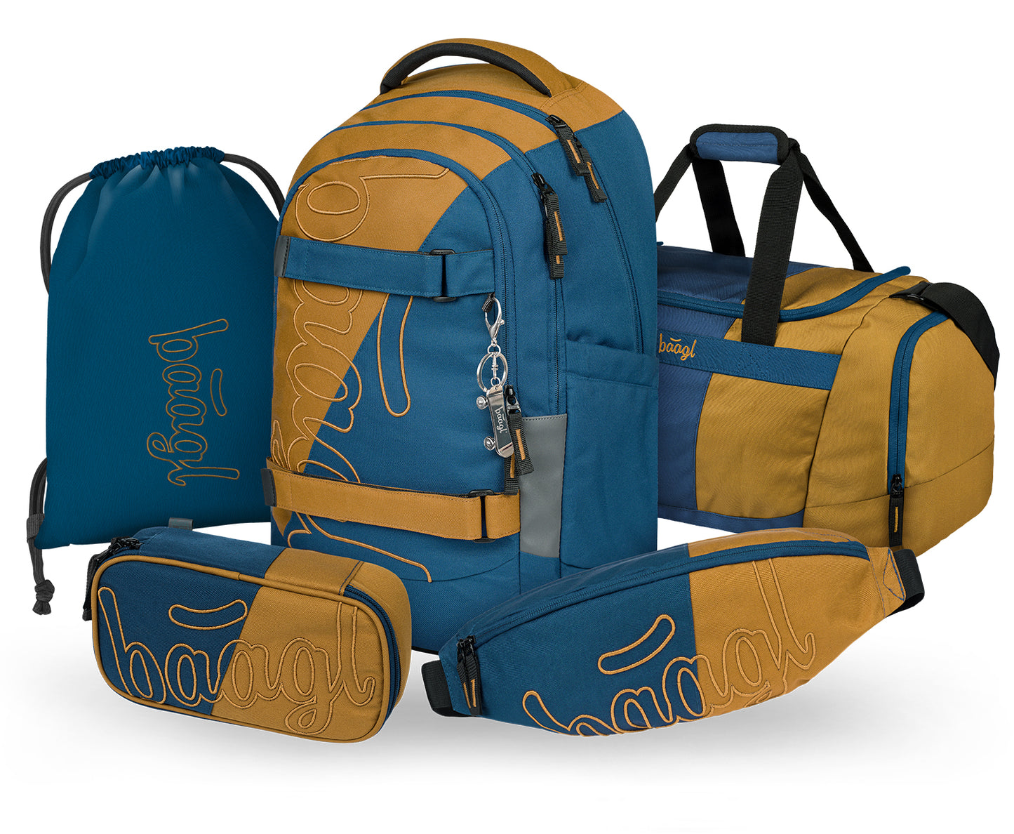 Skate max Duo Rucksack-Set 5tlg: Rucksack, Federmäppchen, Turnbeutel, Sporttasche, Bauchtasche
