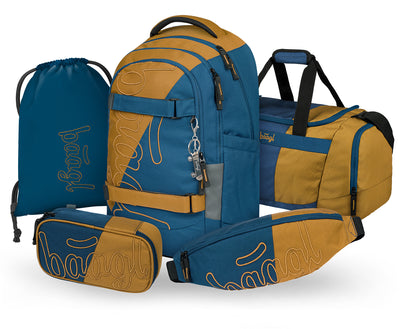 Skate max Duo Rucksack-Set 5tlg: Rucksack, Federmäppchen, Turnbeutel, Sporttasche, Bauchtasche